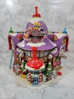 DEPT 56 NORTH POLE NORTH POLE BOARD GAMES FACTORY LIGHTED 2005 Retired