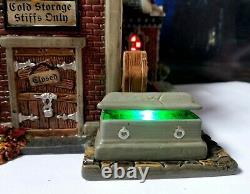 DEPT 56 Snow Village Halloween CROAK-N-HAGGARD MORTUARY! Scary, Spooky, Coffins