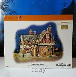 DEPT 56 Snow Village Halloween CROAK-N-HAGGARD MORTUARY! Scary, Spooky, Coffins