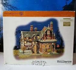 DEPT 56 Snow Village Halloween CROAK-N-HAGGARD MORTUARY! Scary, Spooky, Coffins