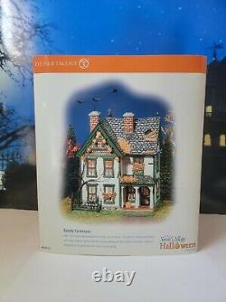 DEPT 56 Snow Village Halloween SPOOKY FARMHOUSE! Scary, Eerie, Haunted. Lights