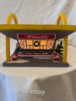 DEPT 56 Snow Village MCDONALD'S RESTAURANT Lighted Sign + RONALD +THREE Figures