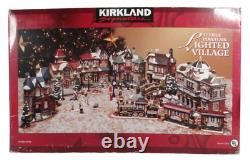 Deluxe Kirkland Signature 37 Pc Porcelain Lighted Christmas Village & Train NEW