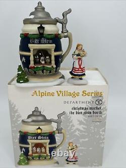 Department 56 Bier Beer Stein Booth Alpine Village Series Christmas Market RARE