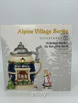 Department 56 Bier Beer Stein Booth Alpine Village Series Christmas Market RARE