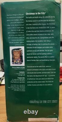 Department 56 Christmas In The City Ferrara Bakery & Cafe Lighted #59272 with box