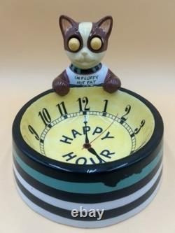 Department 56-Dept 56 Retired Cat Bowl Clock Face. Rare