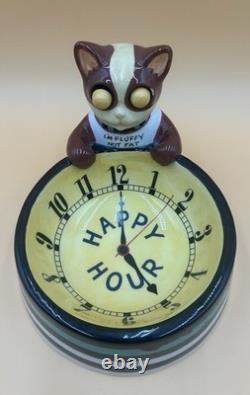 Department 56-Dept 56 Retired Cat Bowl Clock Face. Rare