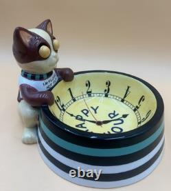 Department 56-Dept 56 Retired Cat Bowl Clock Face. Rare