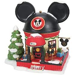 Department 56 Disney Village Mickey Mouse Club Ear Hat Shop Lit Building 6007177