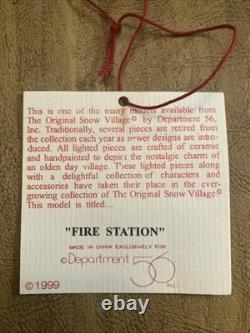 Department 56 Fire Station #3 Original Snow Village Christmas 1998 (Tested)