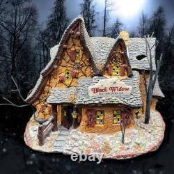 Department 56 Halloween Snow Village Black Widow Dating Service House Retired