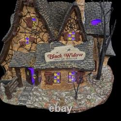 Department 56 Halloween Snow Village Black Widow Dating Service House Retired