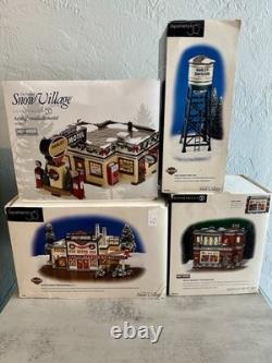 Department 56 Harley Davidson Set Of 4 (City Dealership, Motel, See Description)