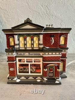 Department 56 Harley Davidson Set Of 4 (City Dealership, Motel, See Description)