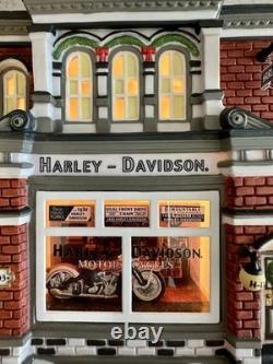 Department 56 Harley Davidson Set Of 4 (City Dealership, Motel, See Description)