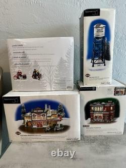 Department 56 Harley Davidson Set Of 4 (City Dealership, Motel, See Description)