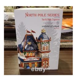 Department 56 North Pole Northern Lights Depot Illuminated Porcelain Village