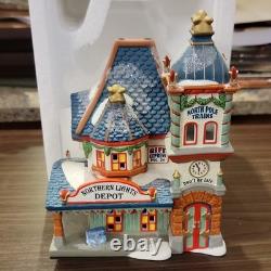 Department 56 North Pole Northern Lights Depot Illuminated Porcelain Village