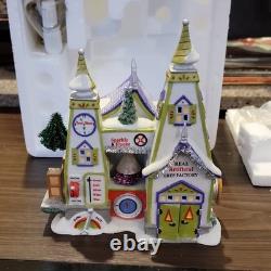 Department 56 North Pole Series Real Artificial Tree Factory Porcelain Lighted