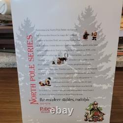 Department 56 North Pole Series Reindeer Stables Rudolph Illuminated Porcelain