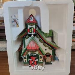 Department 56 North Pole Series Reindeer Stables Rudolph Illuminated Porcelain