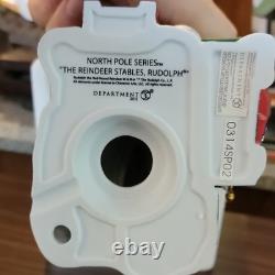 Department 56 North Pole Series Reindeer Stables Rudolph Illuminated Porcelain