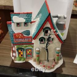 Department 56 North Pole Twinkle Brite Tree Factory Illuminated Porcelain House
