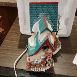Department 56 North Pole Twinkle Brite Tree Factory Illuminated Porcelain House