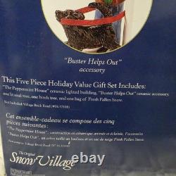 Department 56 Original Snow Village Christmas Lane Peppermint House Gift Set
