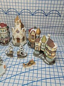 Department 56 RARE 1994 Mercuries Village Set, Light Up, Church, Post, Cottage