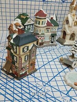 Department 56 RARE 1994 Mercuries Village Set, Light Up, Church, Post, Cottage