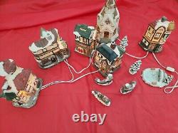 Department 56 RARE 1994 Mercuries Village Set, Light Up, Church, Post, Cottage