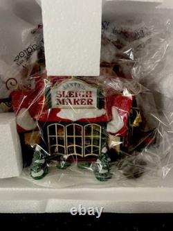 Department 56 Santa's Sleigh Maker Lighted Interior Scene with Santas New Sleigh