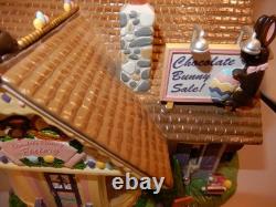Department 56 Snow Village Easter Chocolate Bunny Factory Ceramic House 2004