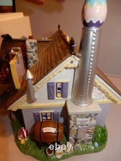 Department 56 Snow Village Easter Chocolate Bunny Factory Ceramic House 2004