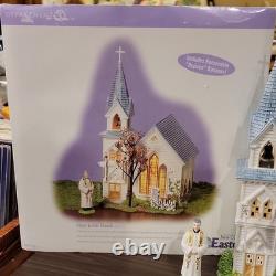 Department 56 Snow Village Easter Church House Porcelain 2003 Removable Banners