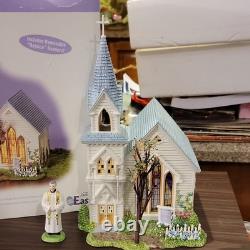 Department 56 Snow Village Easter Church House Porcelain 2003 Removable Banners