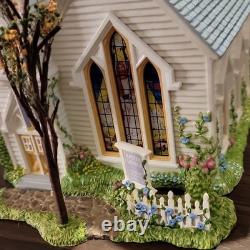 Department 56 Snow Village Easter Church House Porcelain 2003 Removable Banners