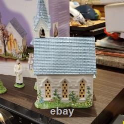 Department 56 Snow Village Easter Church House Porcelain 2003 Removable Banners