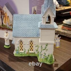 Department 56 Snow Village Easter Church House Porcelain 2003 Removable Banners