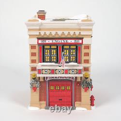 Department 56 Snow Village Engine 223 Fire House Lit Building 8.62 Inch