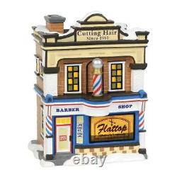 Department 56 Snow Village Flattop Barbershop Animated Building #6000638