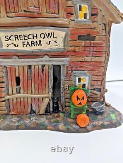 Department 56 Snow Village Halloween Screech Owl Farm 2008 #804443 See descript