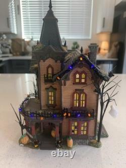Department 56 Snow Village Halloween Victorian House Multicolor Illuminated