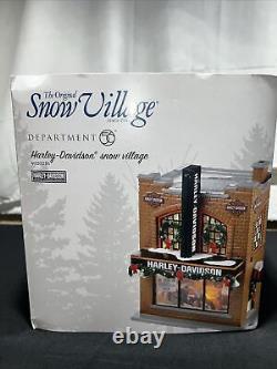 Department 56 Snow Village Harley Davidson #4020216 Light Up Building Motorcycle