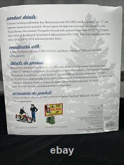 Department 56 Snow Village Harley Davidson #4020216 Light Up Building Motorcycle