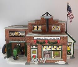 Department 56 Snow Village Illuminated Abners Implement Company and Original Box