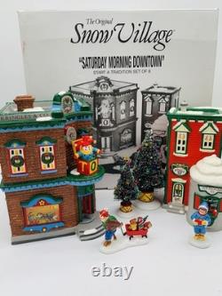 Department 56 Snow Village Saturday Morning Downtown Set of 6 (no road/snow)