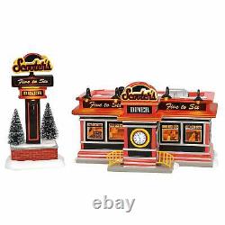 Department 56 Snow Village Scooter's Diner Lighted Building #6003135